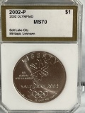 2002 P Salt Lake Olympics Silver Dollar MS70 PCI