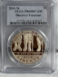 2010 W Disabled Veterans Silver Dollar PR68DCAM PCGS
