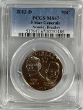 2013 D 5 Star Generals Arnold-Bradley Half Dollar MS67 PCGS