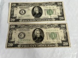 (2) 1934 $20 Federal Reserve Note
