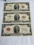 1928-1953-1963 $2 Red Seal Notes