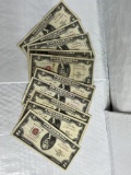 (10) 1963 $2 Red Seal Notes