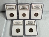 1999S-2002S-2003S-2004S Handshake-2005 S Bison Jefferson Nickels PF69 Ultra Cameo NGC