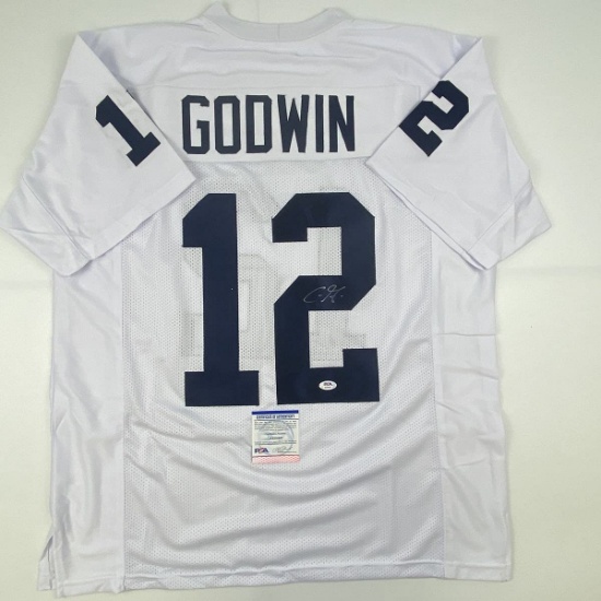 Autographed/Signed Chris Godwin Penn State White College Football Jersey PSA/DNA COA