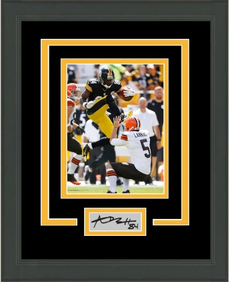 Framed Antonio Brown Facsimile Laser Engraved Signature Pittsburgh Steelers 14x17 Football Photo
