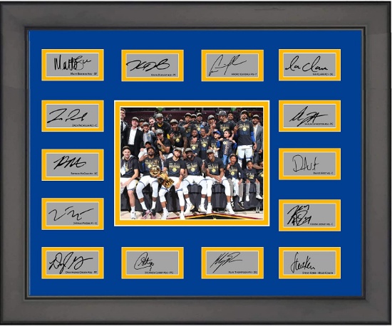 Framed 2016 Golden State Warriors NBA Champions Team Facsimile Laser Engraved Signature 20x25 Photo