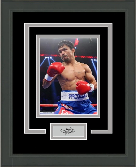 Framed Manny Pacquiao Facsimile Laser Engraved Signature Auto Boxing 14x17 Photo