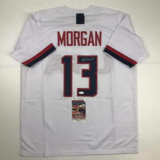 Autographed/Signed Alex Morgan White Soccer Team USA World Cup Jersey JSA COA