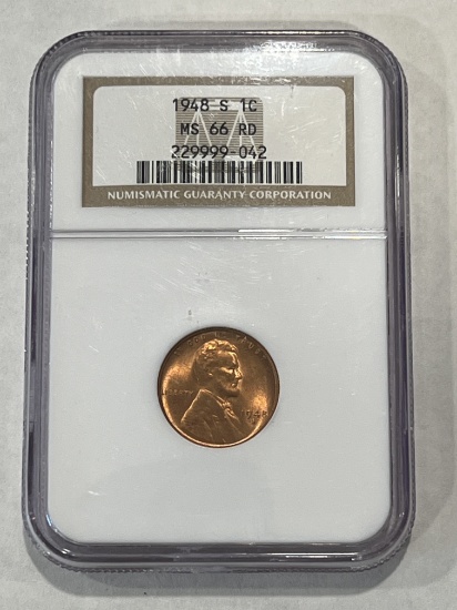 1948-S Lincoln Cent MS66RD NGC
