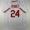 Autographed/Signed Tony Perez Cincinnati White Baseball Jersey Beckett BAS COA
