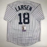 Autographed/Signed Don Larsen New York Pinstripe Baseball Jersey JSA COA