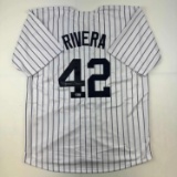Autographed/Signed Mariano Rivera New York Pinstripe Baseball Jersey Beckett BAS Holo