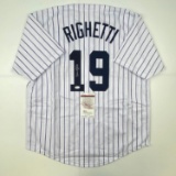 Autographed/Signed Dave Righetti New York Pinstripe Baseball Jersey JSA COA