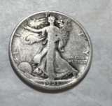 1921 D Walking Liberty Half Dollar VG+ Key Date