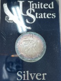 2003 1 oz. Silver American Eagle $1 BU Rainbow Toning