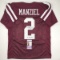 Autographed/Signed Johnny Manziel 12 Heisman Texas A&M Maroon College Football Jersey JSA COA
