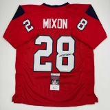 Autographed/Signed Joe Mixon Houston Red Football Jersey JSA COA