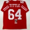 Autographed/Signed YA Y.A. Tittle HOF 71 #64 San Francisco Red Football Jersey JSA COA