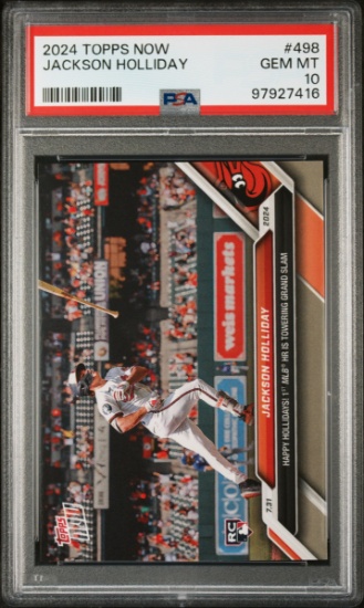 Graded 2024 Topps Now Jackson Holliday #498 1st MLB Home Run Rookie RC Baseball Card PSA 10 Gem Mint