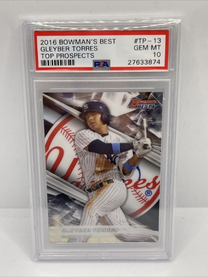 Graded 2016 Topps Bowmans Best Gleyber Torres #TP13 Top Prospects Rookie RC Card PSA 10 Gem Mint