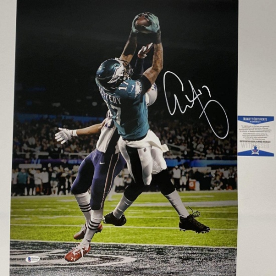 Autographed/Signed Alshon Jeffery Philadelphia Eagles Super Bowl LII 16x20 Photo Beckett BAS COA