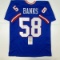 Autographed/Signed Carl Banks New York Blue Football Jersey JSA COA