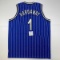 Autographed/Signed Anfernee Penny Hardaway Orlando Blue Pinstripe Basketball Jersey PSA/DNA COA