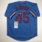 Autographed/Signed Bob Gibson St. Louis Blue Baseball Jersey JSA COA