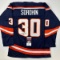 Autographed/Signed Ilya Sorokin New York Blue Reverse Retro Hockey Jersey JSA COA