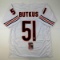 Autographed/Signed Dick Butkus Chicago White Football Jersey JSA COA