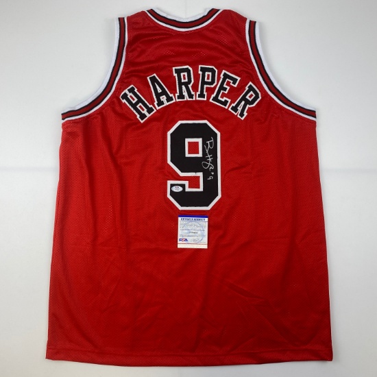 Autographed/Signed Ron Harper Chicago Red Basketball Jersey PSA/DNA COA