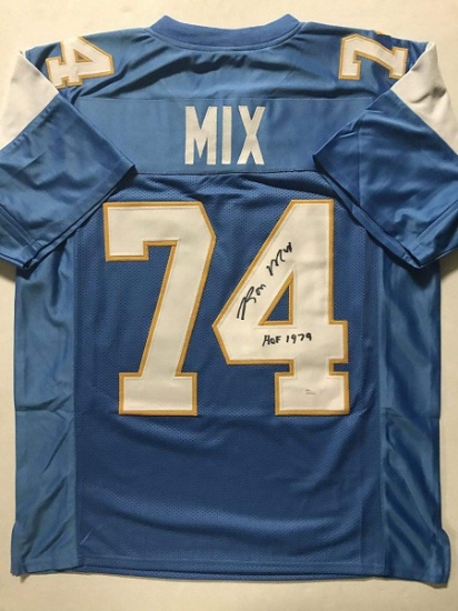 Autographed/Signed Ron Mix HOF 1979  San Diego Powder Blue Football Jersey JSA COA