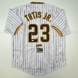 Autographed/Signed Fernando Tatis Jr. San Diego Pinstripe Baseball Jersey JSA COA