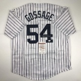 Autographed/Signed Goose Gossage New York Pinstripe Baseball Jersey JSA COA