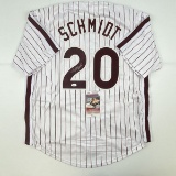 Autographed/Signed Mike Schmidt Philadelphia Pinstripe Baseball Jersey JSA COA