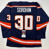 Autographed/Signed Ilya Sorokin New York Blue Reverse Retro Hockey Jersey JSA COA