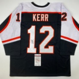 Autographed/Signed Tim Kerr Philadelphia Black Hockey Jersey JSA COA