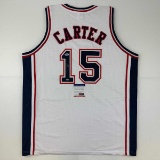 Autographed/Signed Vince Carter New Jersey NJ White Basketball Jersey PSA/DNA COA