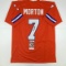 Autographed/Signed Craig Morton Denver Orange Football Jersey JSA COA
