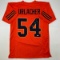 Autographed/Signed Brian Urlacher HOF 18 Chicago Orange Retro Football Jersey Beckett BAS COA