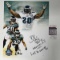 Autographed/Signed Brian Dawkins 3x Inscribed HOF 18 Weapon X Last To Wear #20 16x20 Photo JSA COA