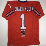 Autographed/Signed Henry Winkler Coach Klein The Waterboy SCLSU Mud Dogs Orange Jersey JSA COA
