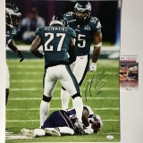 Autographed/Signed Malcolm Jenkins Philadelphia Eagles Super Bowl LII 52 Hit 16x20 Photo JSA COA