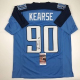 Autographed/Signed Jevon Kearse Tennessee Powder Blue Football Jersey JSA COA