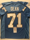 Autographed/Signed Fred Dean HOF 08  San Diego Powder Blue Football Jersey JSA COA