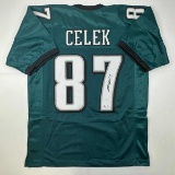 Autographed/Signed Brent Celek Philadelphia Green Football Jersey JSA COA