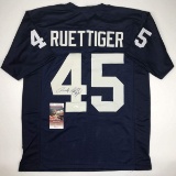 Autographed/Signed Rudy Ruettiger Notre Dame Blue College Football Jersey JSA COA