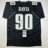 Autographed/Signed Jordan Davis Philadelphia Black Football Jersey JSA COA