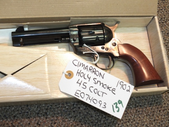 CIMARRON HOLY SMOKER 45 COLT NEW WITH BOX S/N E074093, TAG -  1902