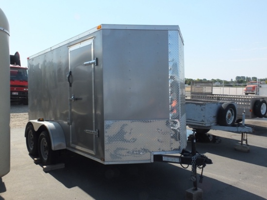 2015 LARK V-NOSE CARGO TRAILER 8'X5' - 11' OVERALL , RAMP BACK DOOR & SIDE MAN DOOR, VIN: 5RTBE1229F